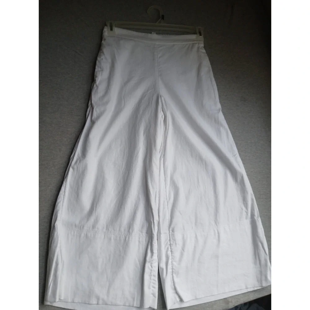 Banana Republic Pants XS Linen Wide Leg Crop Pull On Resort Beach Cruise Boho